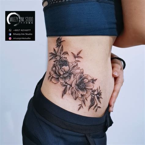 flower tattoo side|flower side tattoo women.